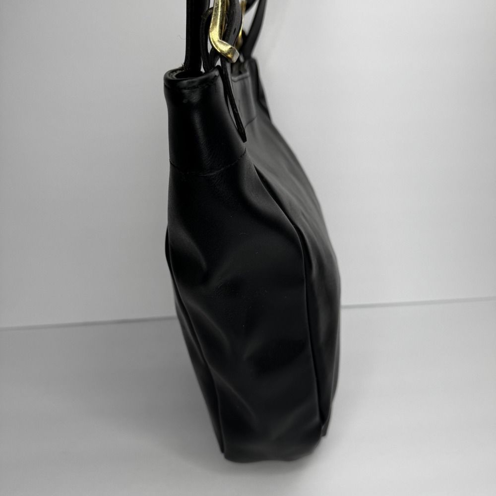 Coach‎ 308-9875 Black Leather Bucket Bag Purse Shoulder Bag Gold Hardware USA - Picture 3 of 9